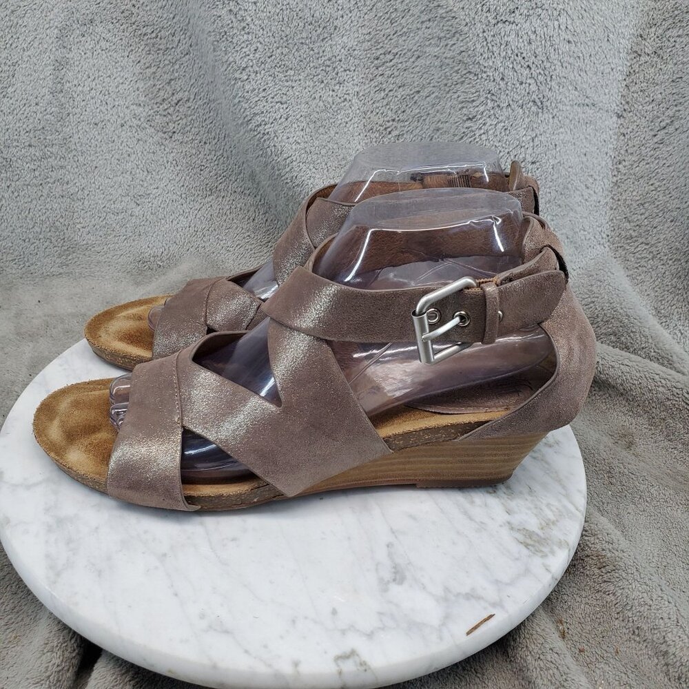 Sofft Shoes Womens Size 9 Brown Leather Vara Wedge Strappy Sandals